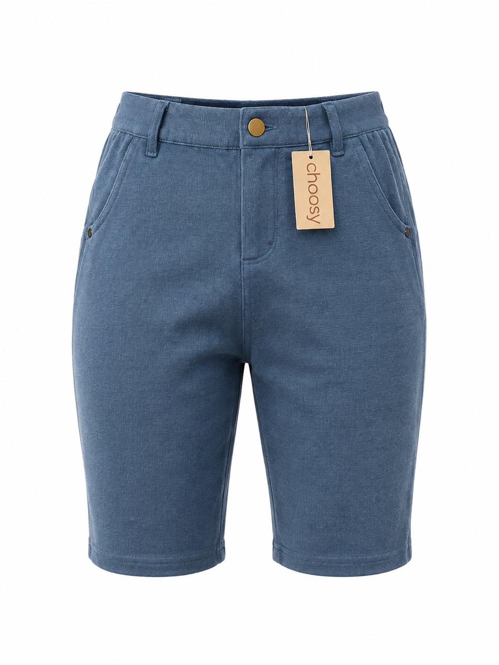 Choosy Blue Knit Bermuda Shorts High Rise Stretch Pull-On Women’s NWT Size 4